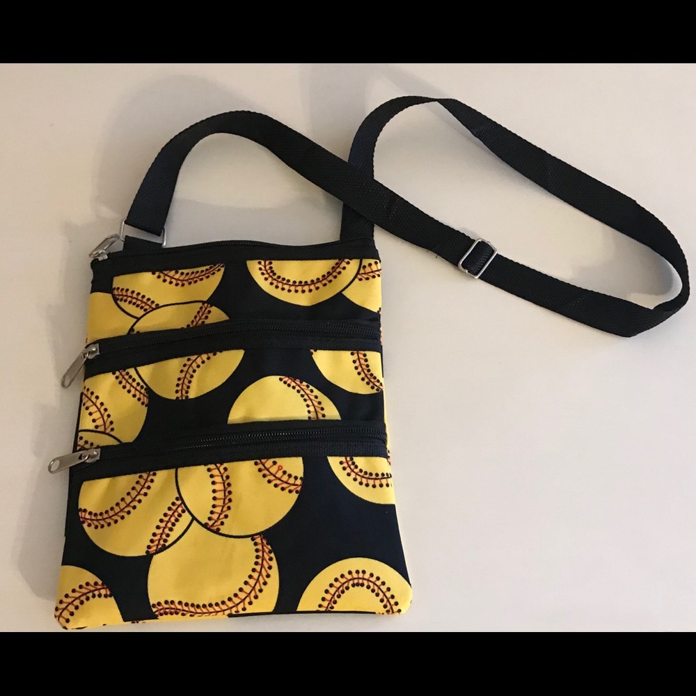 Softball Purse with 3 pockets with a strap